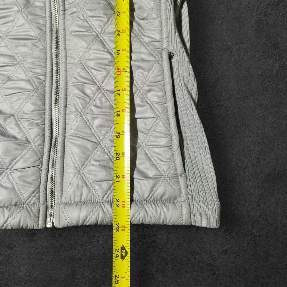 Prana Sherpa Lined Quilted Puffer Diva Zip Mock Jacket Ribbed Side Size S "LUNA" - Picture 13 of 16